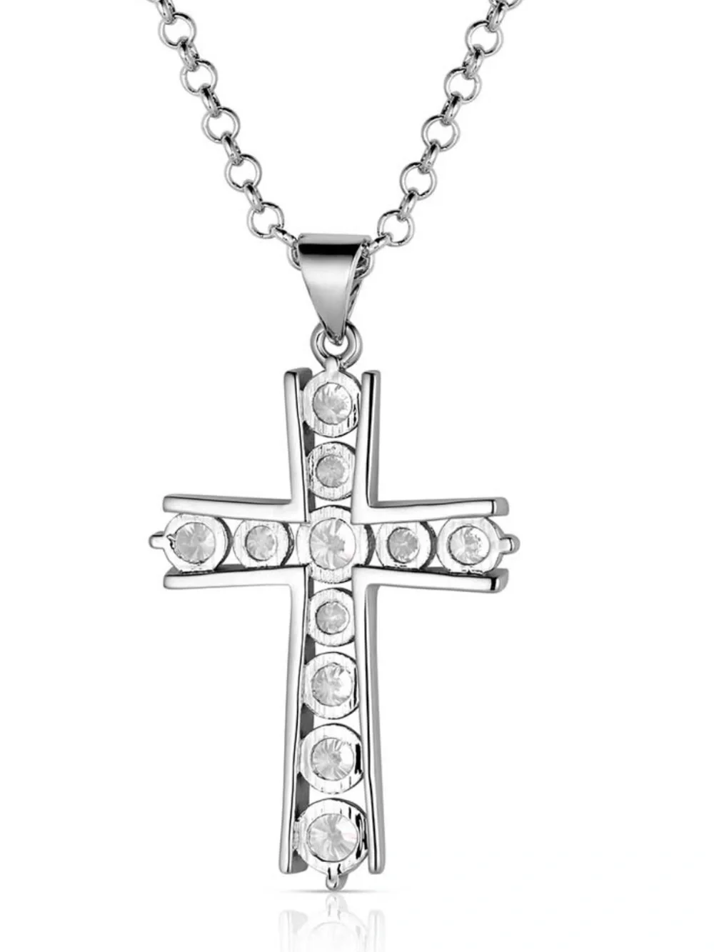 Montana Silversmiths® Round Brilliance Cross Bling Necklace NC3251
